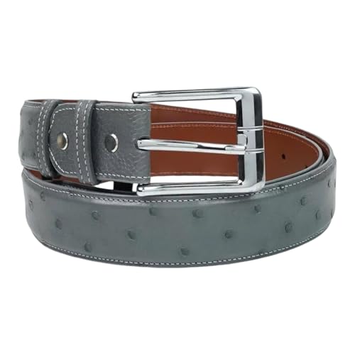 Genuine Ostrich full quill leather belts buckcle for men, real Ostrich Leg Full-Grain Skin Leather Belt buckle mens wide 1.5