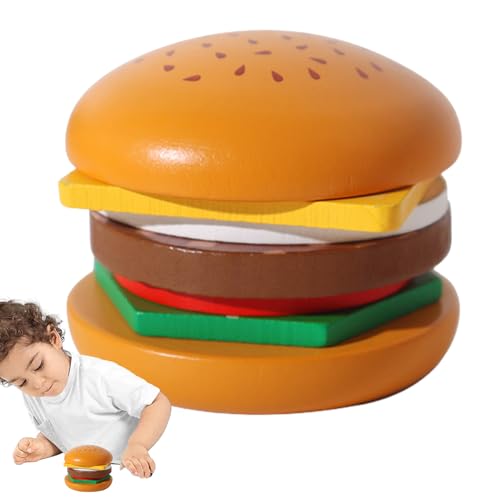 Duroecsain Juguetes de apilamiento de comida, juego de apilamiento de alimentos - Juguete de alimentación para niños pequeños, Sandwich Hamburguesa apilable | Juguete motriz fino para niños niñas