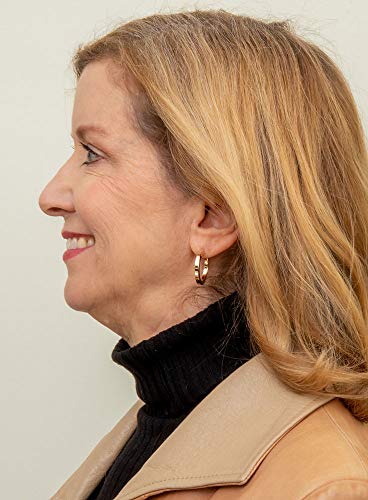 Large 14k Yellow Gold Square-Tubed Hoop Earrings (3mm Thick)4