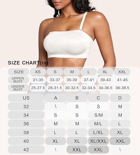 Image of DEANGELMON Strapless Bras for Women Non-Slip Silicone Bandeau Seamless Tube Top Bralette Comfy Non Padded Stretchy Stylish