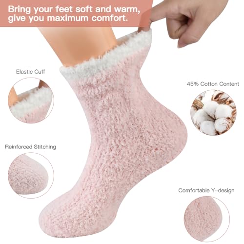 Lisacool 5 Pairs Womens Wool Socks - Winter Warm Socks - Thick Thermal Knit Vintage Cozy Crew Soft Gifts for Women2