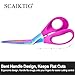 SCAIKTIG 8.5“ Bent Fabric Scissors All Purpose Sharp Heavy Duty, Bent Shears for Sewing Crafting Cutting Clothes, Felt, Leather, Paper Supplies, Pink Handle, Titanium Coating Blades, 2-Pack