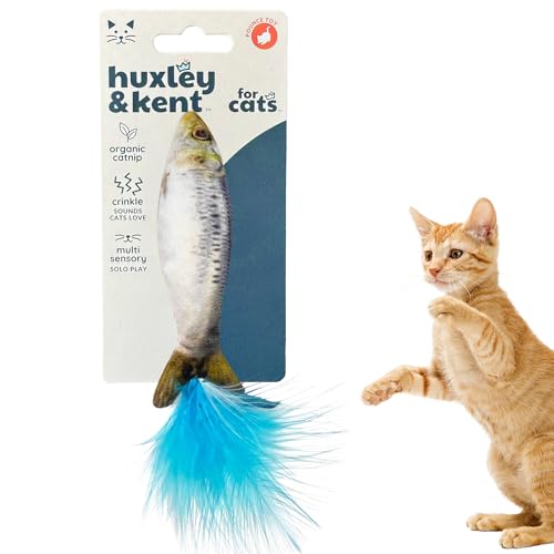 Huxley & Ket Plush Cat Toy | Sardine | Strong Catnip Filled Cat Toy | Plush Interactive Kitten and Cat Toy with Catnip and Crinkle | Kittybelles