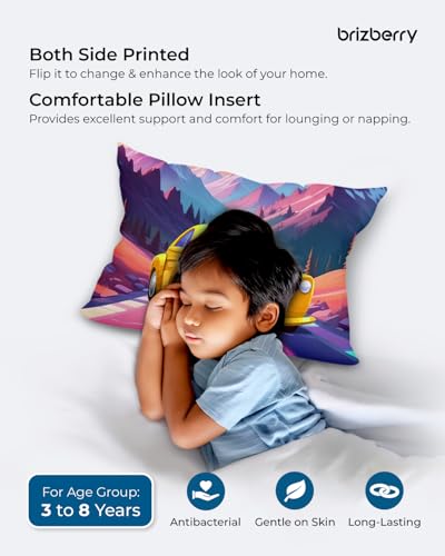 Image of Brizberry Kids Pillow Cushion with Super Soft Fabric | Animal & Cartoon Prints | 12x18 inches (Design 6)