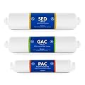 Express Water – Countertop Reverse Osmosis System Replacement Filter Set – 3 Inline Filters – 1?4” Quick Connect Filter Cartridges - Sediment, GAC and PAC Carbon Filters – 6 Month Filter Set
