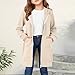 Girls Zip Up Hoodie Long Hooded Sweatshirt Coat Fleece Solid Color Jackets With Pockets Fashion Fall Winter Clothes Girls Jackets Size 10-12 Beige 11-12 Years