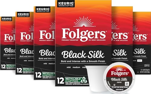 Folgers Black Silk Coffee, Dark Roast, Keurig...