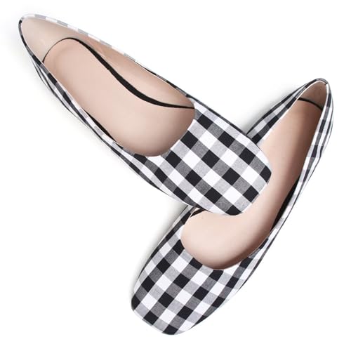 TN TANGNEST Ballets Flats for Women Brief Style Square Toe Slip on Dressy Flat Shoes2