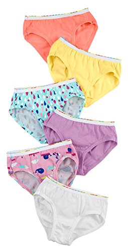 Hanes Girls' 100% Cotton 6-Pack Tagless Hipster Panties