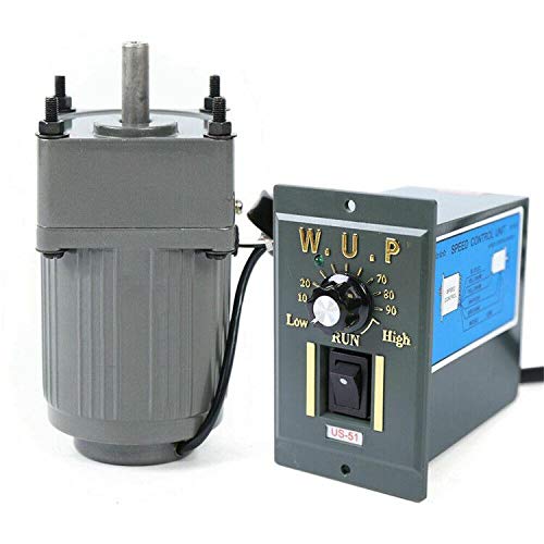 Electric Gear Motor with Speed Controller 110V 15W Variable Speed Gear Reducer Motor Single-Phase Smooth Operation Long Working Life (Reduction Ratio: 1:10)