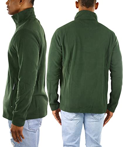 Image of ToBeInStyle Men's Zip Up Long Sleeve High Collar Polar Fleece Jacket