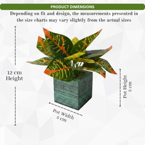 Image of DecoreBugs Artificial Real Touch Flower Plant with Pot (Pack of 2), 16 cm Height, Decorative Faux Floral Plant for Home, Office, Living Room, Bedroom, Table & Shelf Decor