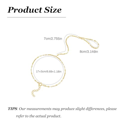 Image of Hand Chain Ring Bracelet for Women Dainty Gold Finger Chain Rhinestone Bracelet Trendy Simple Body Jewelry Gifts