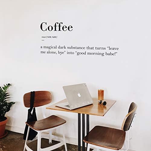 Vinyl Wall Art Decal - Coffee A Magical Dark Substance - 15 x 32 - Adult Humor for Home Kitchen Dining Room Wall Decor - Witty Indoor Outdoor Coffee Shop Restaurant Decor (Black)