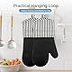 AiQInu Ofenhandschuhe Topflappen Set, Ofenhandschuhe Silikon Bis 230°C, Zwei Handschuhe und Zwei Topflappen, Topfhandschuhe Hitzebeständig für Kochen Backen