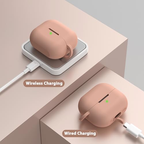 Image of Case for Apple Airpods 4 - VISOOM Airpods 4 Cases 2024 Cover Women Anti-Drop Silicone iPods 4 Earbuds Wireless Accessorie Charging Cases Girl Bling Keychain for Airpod iPods 4th Generation