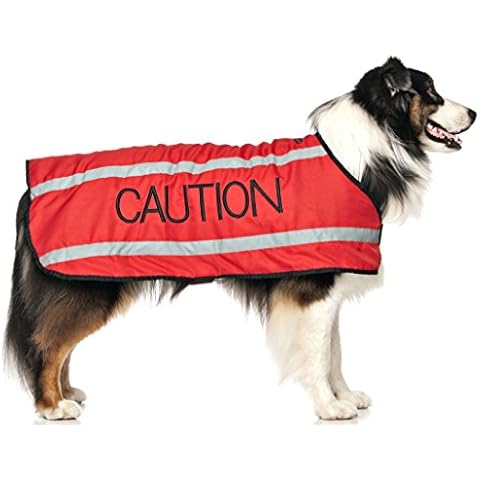 Dexil CAUTION Reflective Waterproof Dog Coat Cover
