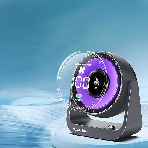Image of Offbeat Zephyr portable desk Fan | Type C 4000 Mah Rechargeable 6 hours battery life | 8 inch fan,7 brushless motor blades for maximum airflow | Silent wall mountable, table fan for Office | Kitchen