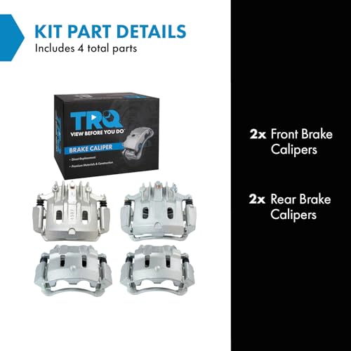 Image of TRQ Front & Rear Brake Caliper Set Compatible with 2000-2005 Ford Excursion 2000-2004 F-250 Super Duty F-350 Super Duty