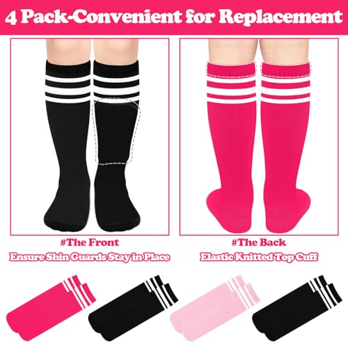 Image of Sarfel Youth Toddler Soccer Socks Kids Baseball Socks Youth Boys Girls Knee High Softball Football Accessories Tube Cotton