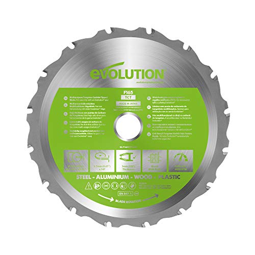 Evolution Power Tools F165TCT-14T (Fury) Multi-Material TCT Blade snijdt hout, metaal en kunststof, 165 mm