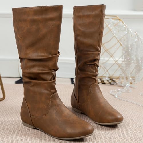 Bottes mi-mollet plissées marron : fini les mollets comprimés en 39.5