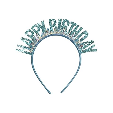 ATCYMI Birthday Girl Headband Birthday Tiara Happy Birthday Crown for Women Girls Boys Happy Birthday Party Decorations Supplies (Blue) Cover