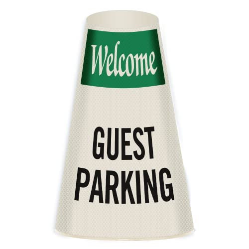 Image of SmartSign inchWelcome - Guest Parking inch Bright Reflective Cone Message Sleeve, [Cone Not Included]