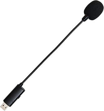 USB Microphone for MacBook Computer Laptop PC to Webinar Dictation Zoom Meetings - Mini Small USB Gooseneck Mic, Built in Sound Card and On/Off Switch