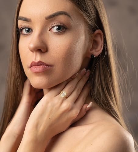 Anatomical Heart Ring Stainless Steel Faceted Crystal Zirconia Yours Heart for Women2