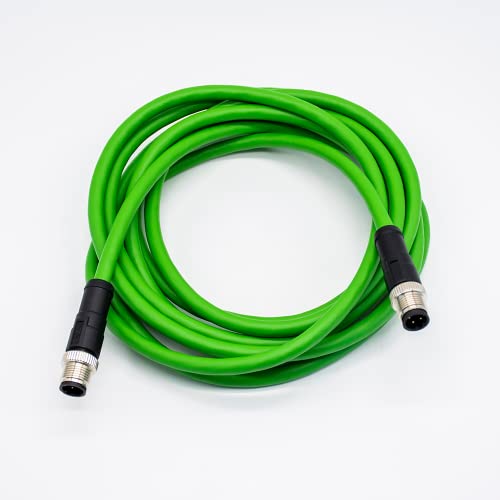 Câble M12 D-Code 4 pin mâle extension unshielded AWG22 droit 3 mètres