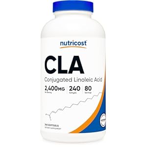 Nutricost CLA (Conjugated Linoleic Acid) 2,400mg, 240 Softgels – Gluten Free, Non-GMO, 800mg Per Softgel