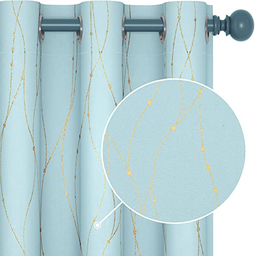 Deconovo Black Out Curtains 108 Inch Long, Curtains for Sliding Glass Door