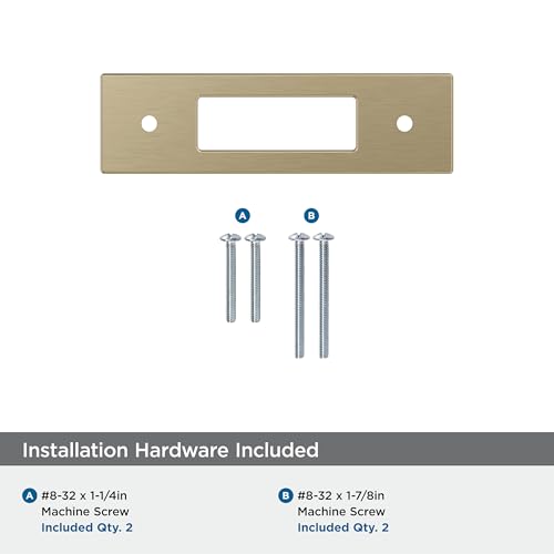 Image of Amerock Medora 3 inch Golden Champagne Backplate | Decorative zinc cabinet hardware backplate designed to complement knobs and pulls while protecting cabinet surfaces