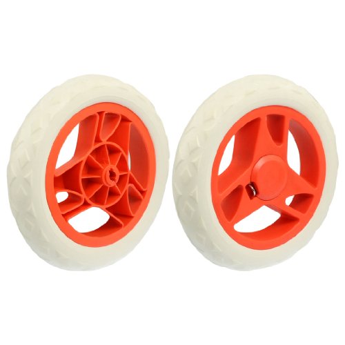 Aexit 2 Pcs Casters White Orange Lozenge Embossed Resisting Foam Plastic Shopping Plate Casters Cart Wheels