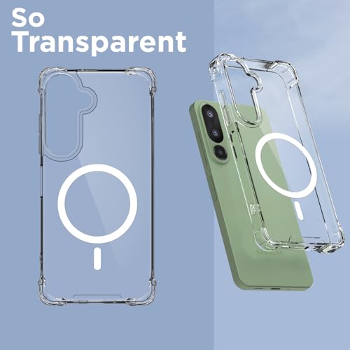 Image of Pikkme Back Cover for Samsung Galaxy M36 5G | Shockproof PC + TPU Magnetic Support Protective Bumper Case (Transparent Mag-Safe)