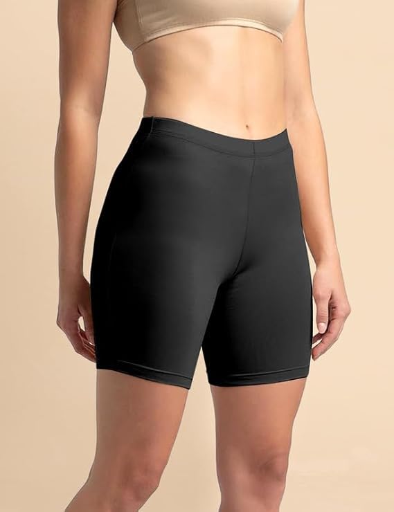 Image of TRENDMALLS Women's High Coverage Super Combed Cotton Elastane Stretch Mid Waist Shorties with Concealed Waistband Cycling Short