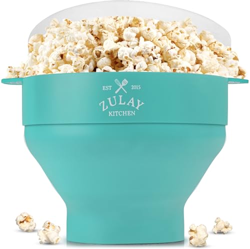 Zulay Microwave Popcorn Popper - BPA-Free Silicone Popcorn Popper Microwave Popcorn Bowl - Collapsible Microwave Popcorn Maker - Family Movie Night Supplies - Aqua Zulay Microwave Popcorn Popper - BPA-Free Silicone Popcorn Popper Microwave Popcorn Bowl - Collapsible Microwave Popcorn Maker - Family Movie Night Supplies - Aqua