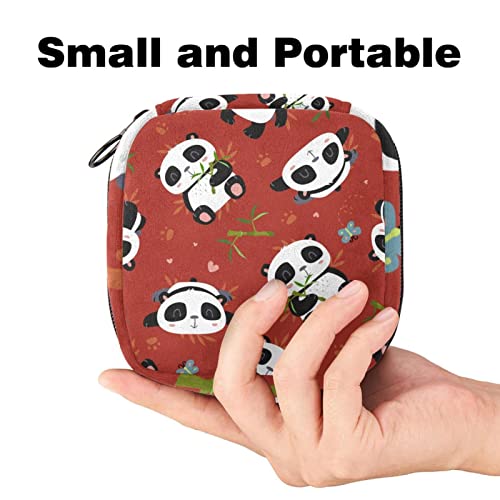 Period Bag Sanitary Napkin Storage Bag Travel Tampons Collect Bag Feminine Care Sanitary Organizer For Teen Girls School Travel Office, Panda With Red #TOP1