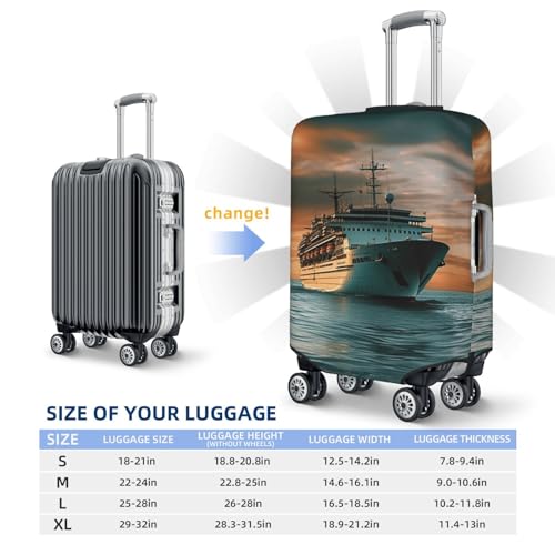 Cruise Ship Luggage Covers for Suitcase Washable Suitcase Cover Fashion Stretch Suitcase Protector Cover Anti-Scratch Baggage Covers Fit 18-32 Inch Luggage Large2