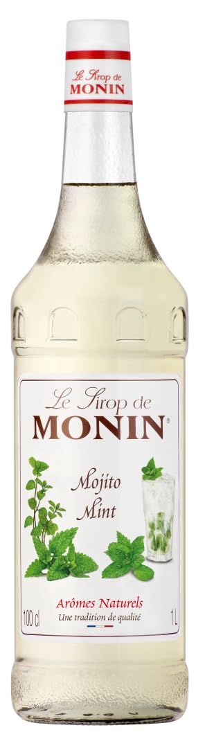 Monin Sirup Mojito Mint (1 x 1,0l) - für erfrischende Cocktails und Getränke mixen - authentischer Minzgeschmack - natürliche Aromen - für Profis und Hobby - Barkeeper