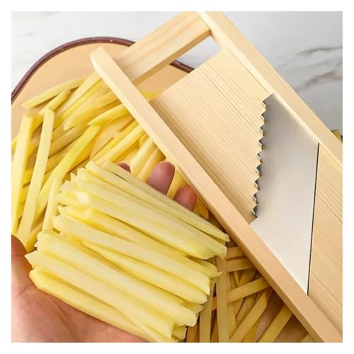 Cortador manual de verduras acero inoxidable mango madera miniatura 4