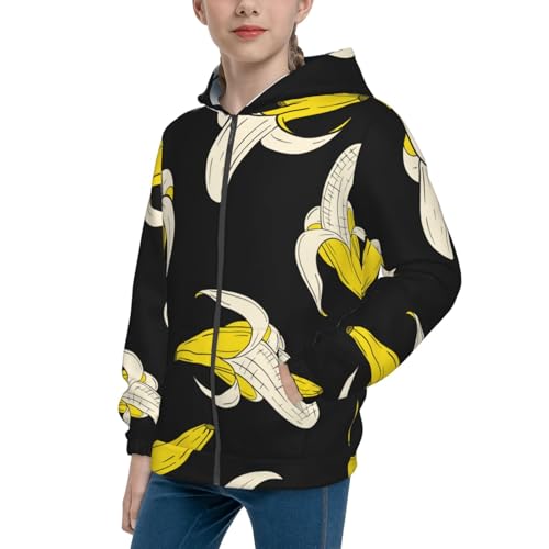 Banana3 Kids Pullover Hoodies Boys Zip Up Sweatshirts Girls Athletic Clothes with Pocket