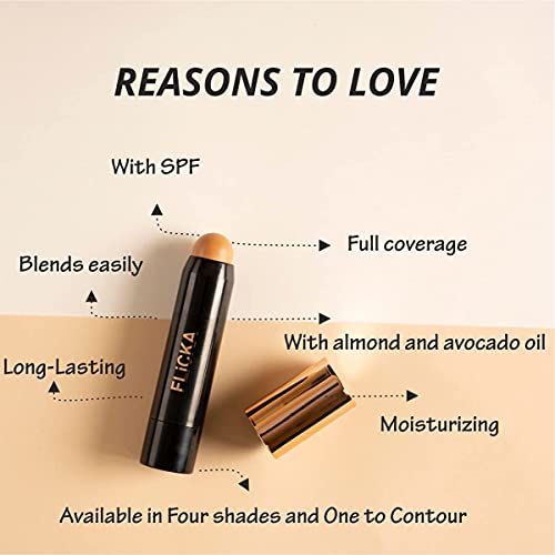 FLiCKA Masterstroke Makeup Stick Foundation With Spf for Womens and Girls- 01 Ivory, 7.3gms - Brand Outlet - Image 6