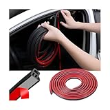 Mandark Car Door Seal Strip, Rubber Double Layer Vehicle Weather Stripping, 52.5ft 4 Holes Soundproof Self Adhesive Automotive Sealing Strip Accessories, Universal for SUV, Truck, RV