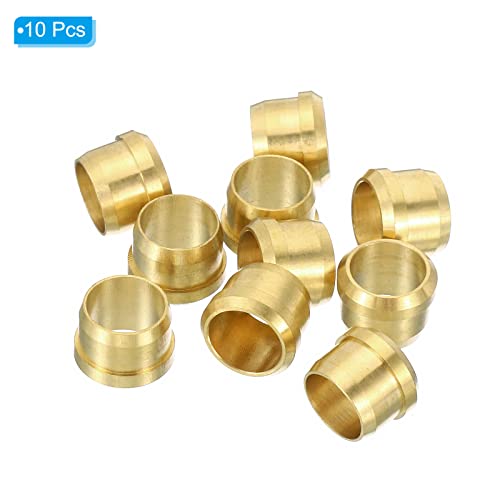 PATIKIL 8mm Tube OD Brass Compression Sleeves Ferrules 10 Pack Brass Compression Fitting Assortment Kit - Image 3