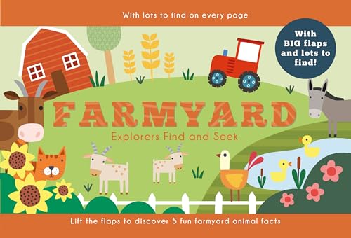 Farmyard Explorers Find and Seek (Happy Fox Books) Sturdy Board Book for Kids Ages 3-6 - Fun Facts, Easy-Lift Flaps, and Seek-and-Find Farm Animals like Horses, Chickens, and Cows