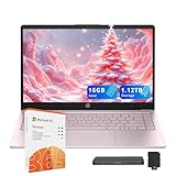 HP Stream 14' HD Laptop, Intel Processor N150, 16GB RAM, 1.12TB Storage(128GB UFS+1TB Docking Station Set), Intel Graphics, Webcam, Wi-Fi 6, 1 Year Office 365, Copilot, Fast Charge, Win 11, Pink
