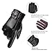 LJCZKA Winter Warm Leather Gloves Men Fleece Windproof Thermal Touch Screen Driving Cycling Gloves (Black)