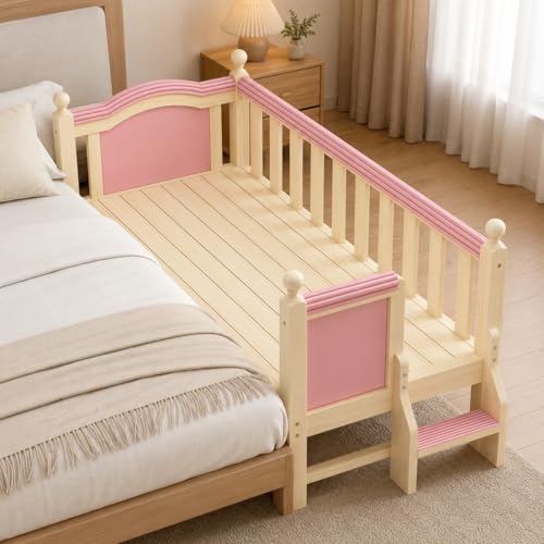 JISADER Cuna Madera 160x80x40 cm, Cuna bebé con Barrera y 3 Laterales, Cuna Segura para bebé, Color Personalizable
